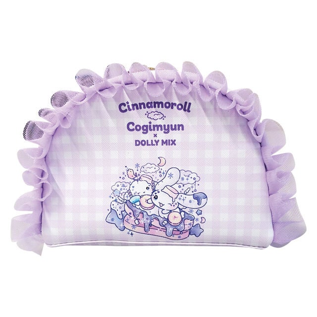 シナモン&こぎみゅん×DollyMix　ラウンド ポーチ フリル／purple