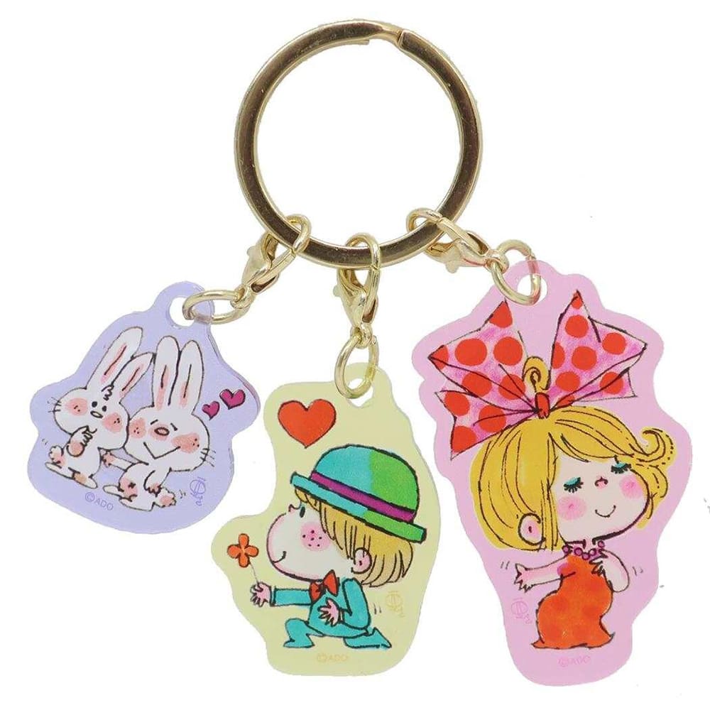 水森亜土 3チャームキーホルダー／リボン