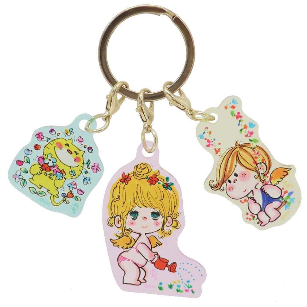 水森亜土 3チャームキーホルダー／エンジェル