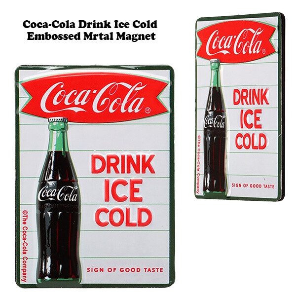エンボス メタル マグネット COCA COLA DRINK ICE COLD【コカコーラ】