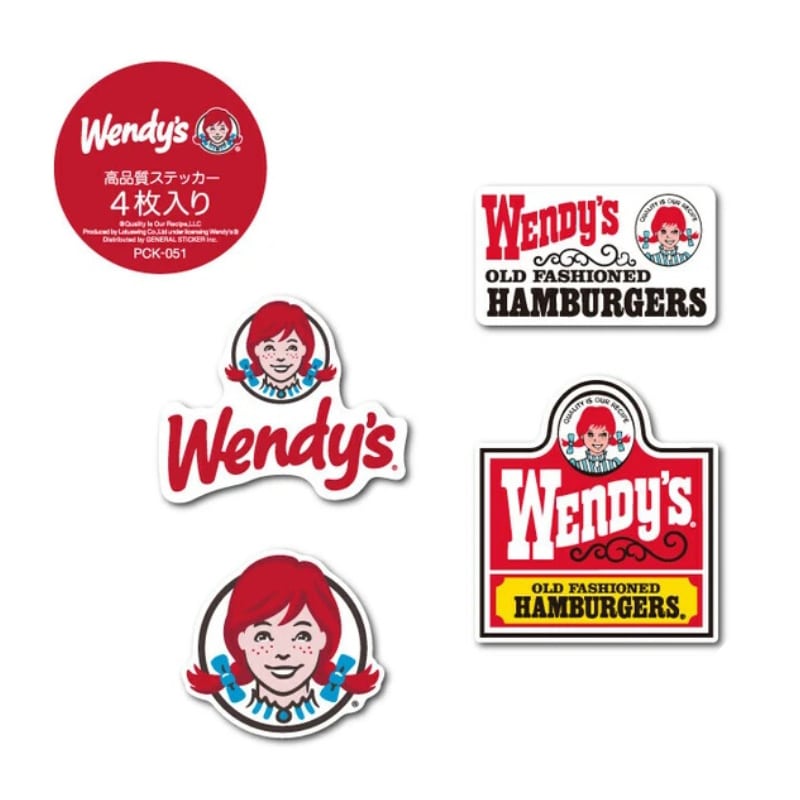 【4枚セット】ステッカーパック ウェンディーズ アソート キャラクター WENDY'S PCK051